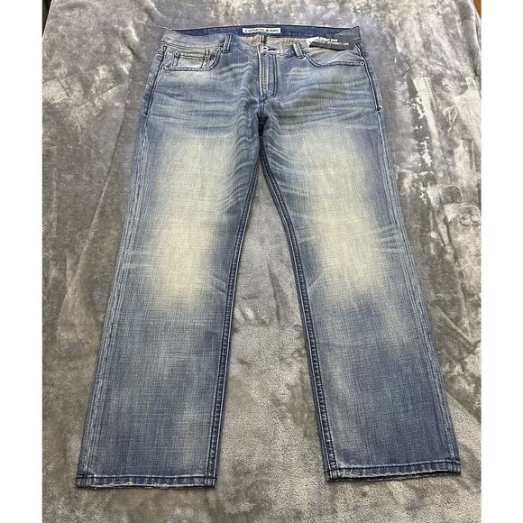 Express Jeans Mens 38x30 Blue Kingston Classic Fit Straight Leg Med Wash Denim - Picture 2 of 13